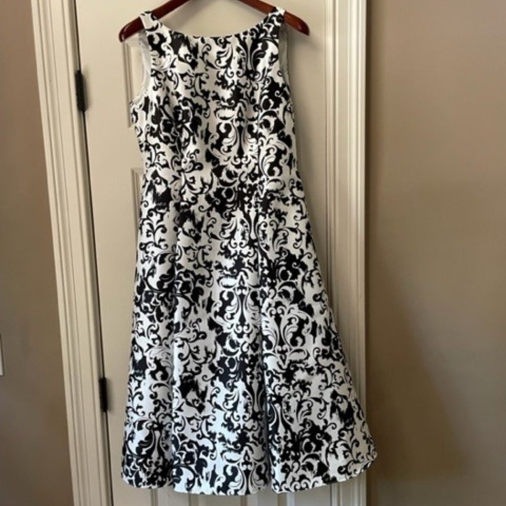Adrianna Papell  Paisley Jacquard Fit and Flare Midi Dress